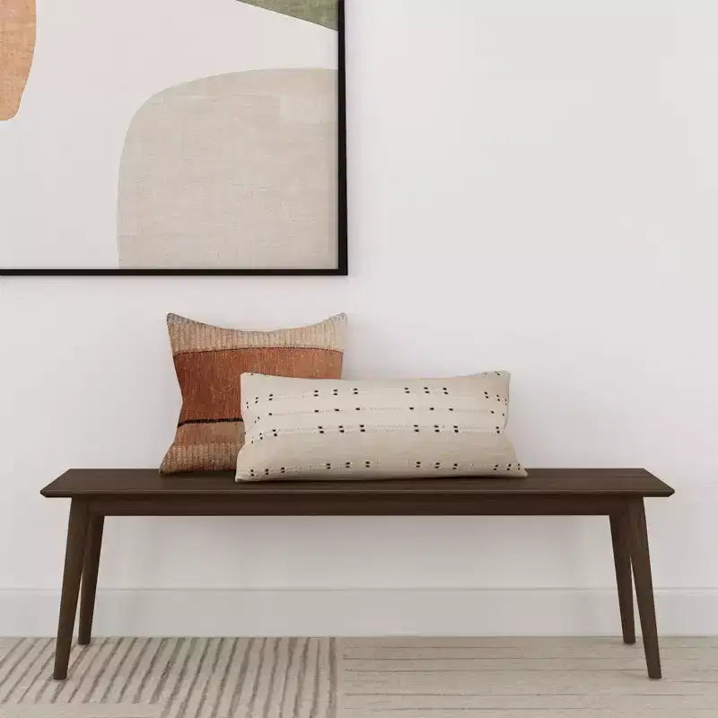 Panca da pranzo in pino massello Mid-Century Modern – 150 cm, 3 posti a sedere
