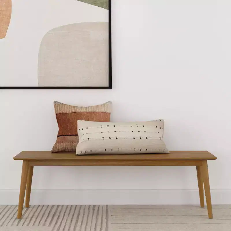 Panca da pranzo in pino massello Mid-Century Modern – 150 cm, 3 posti a sedere