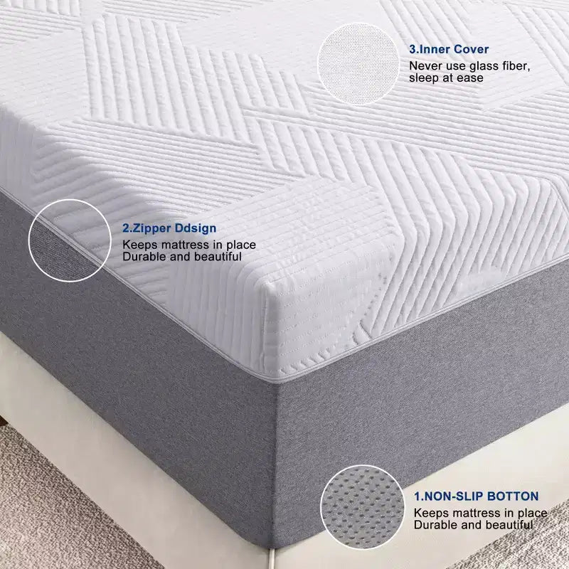 Materasso in Memory Foam da 25 cm – Sostegno Medio Rigido, Rivestimento Traspirante in Maglia