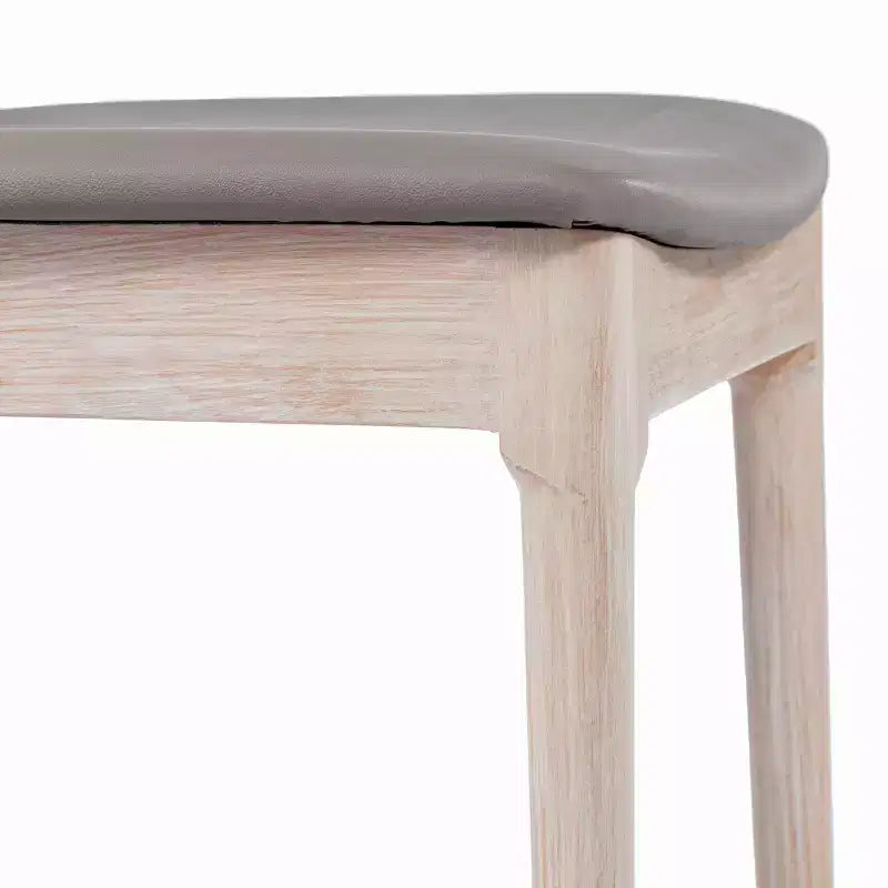 Sedie da Pranzo in Legno Massello con Schienale a Fuso e Seduta in Vinile – Set da 2