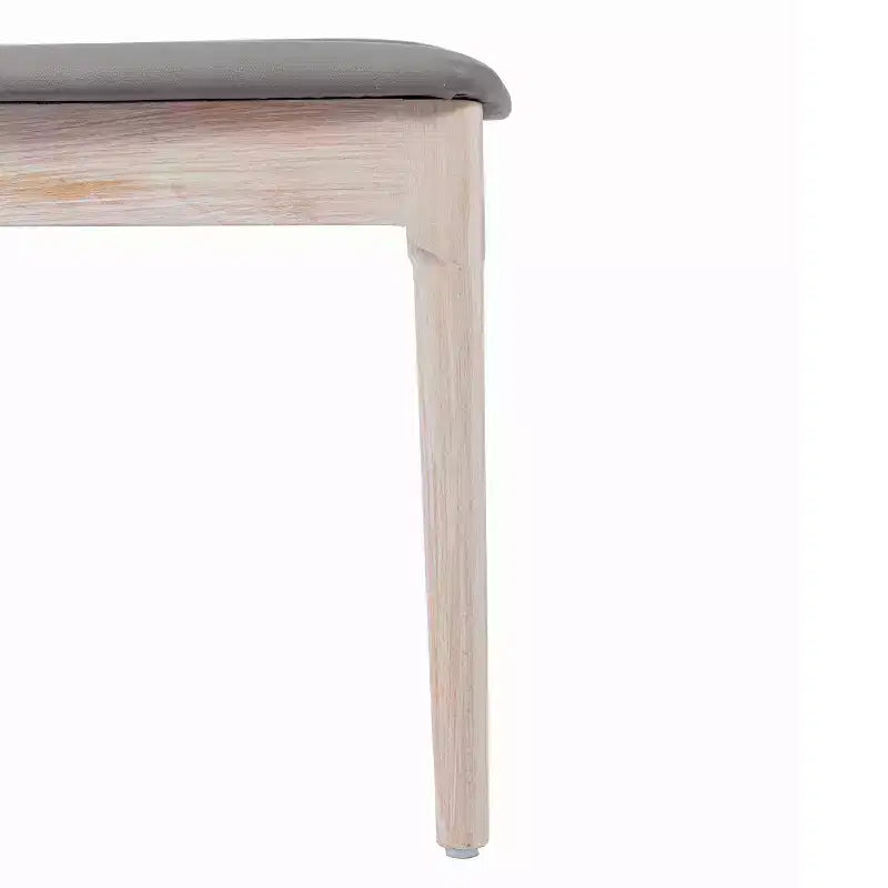Sedie da Pranzo in Legno Massello con Schienale a Fuso e Seduta in Vinile – Set da 2