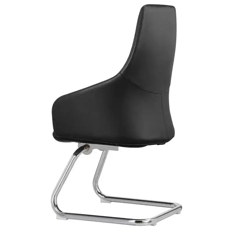 Sedia da ufficio moderna in similpelle con base a slitta in ferro – Sedia ergonomica da scrivania e per ospiti