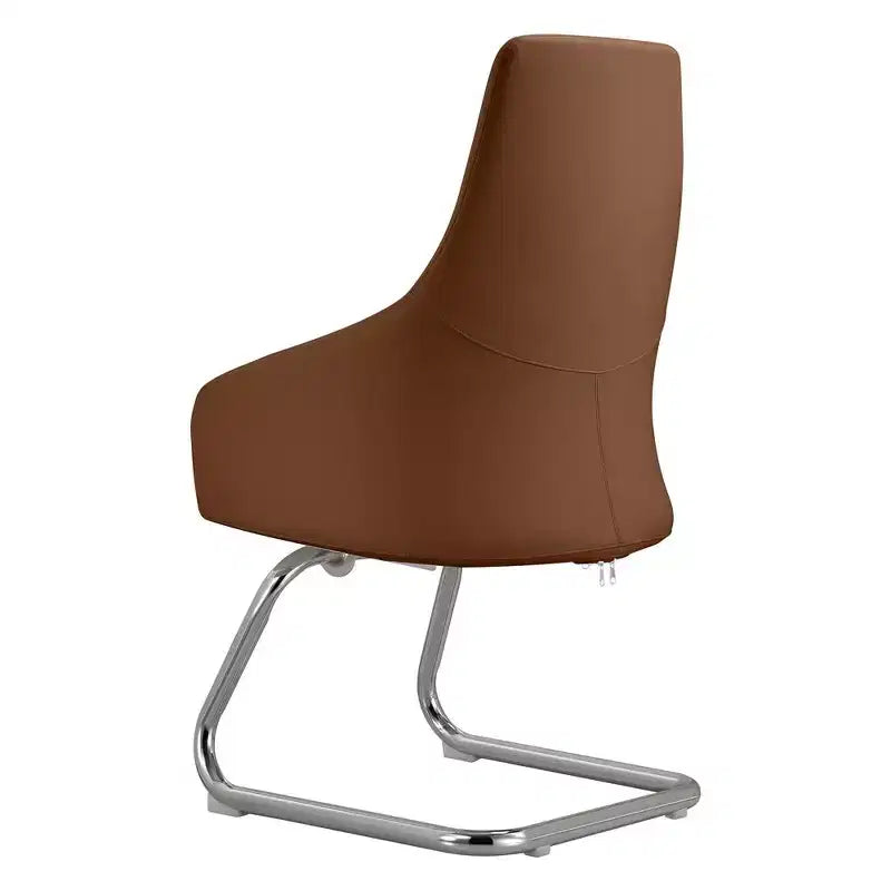 Sedia da ufficio moderna in similpelle con base a slitta in ferro – Sedia ergonomica da scrivania e per ospiti