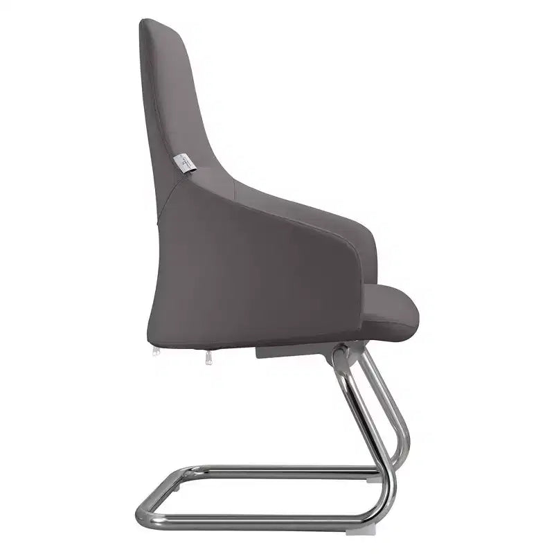 Sedia da ufficio moderna in similpelle con base a slitta in ferro – Sedia ergonomica da scrivania e per ospiti