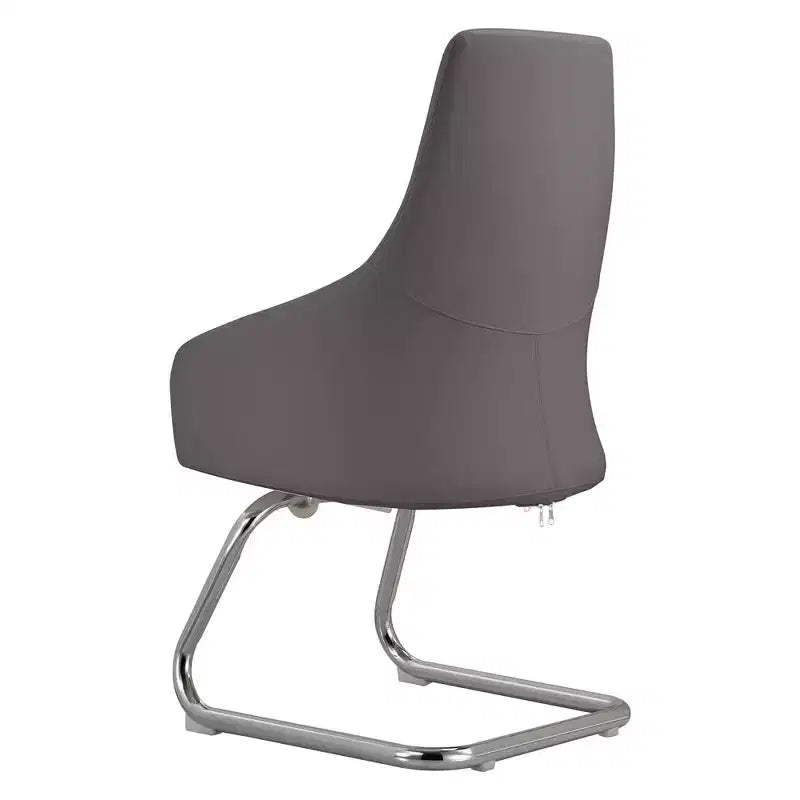 Sedia da ufficio moderna in similpelle con base a slitta in ferro – Sedia ergonomica da scrivania e per ospiti