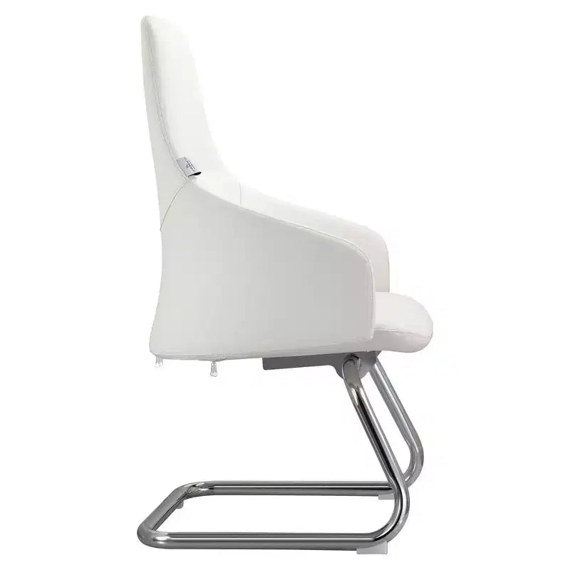 Sedia da ufficio moderna in similpelle con base a slitta in ferro – Sedia ergonomica da scrivania e per ospiti
