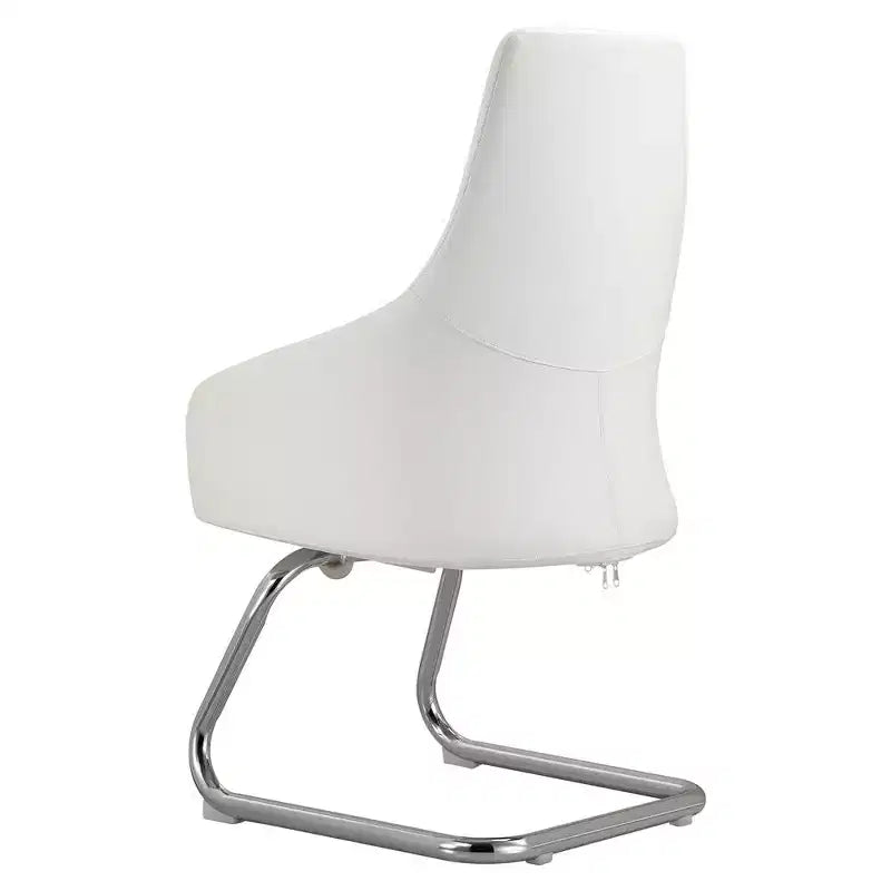 Sedia da ufficio moderna in similpelle con base a slitta in ferro – Sedia ergonomica da scrivania e per ospiti