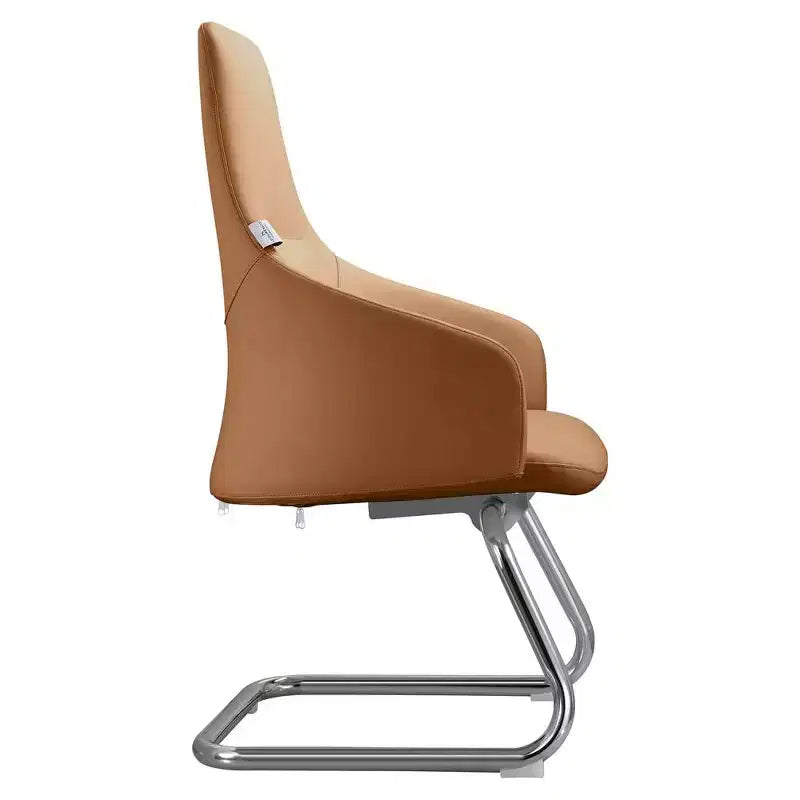 Sedia da ufficio moderna in similpelle con base a slitta in ferro – Sedia ergonomica da scrivania e per ospiti