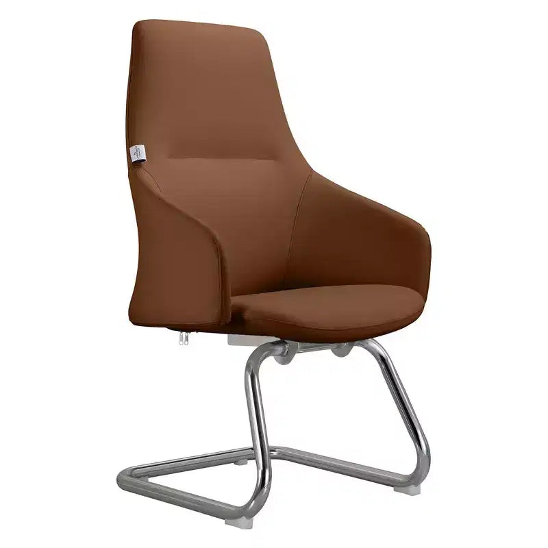 Sedia da ufficio moderna in similpelle con base a slitta in ferro – Sedia ergonomica da scrivania e per ospiti