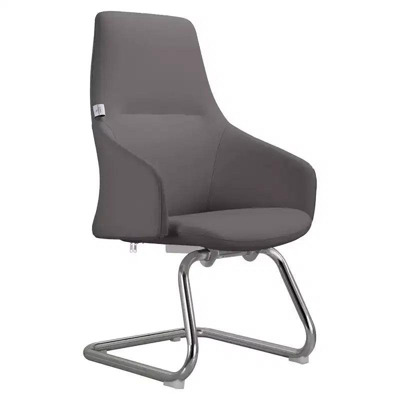 Sedia da ufficio moderna in similpelle con base a slitta in ferro – Sedia ergonomica da scrivania e per ospiti
