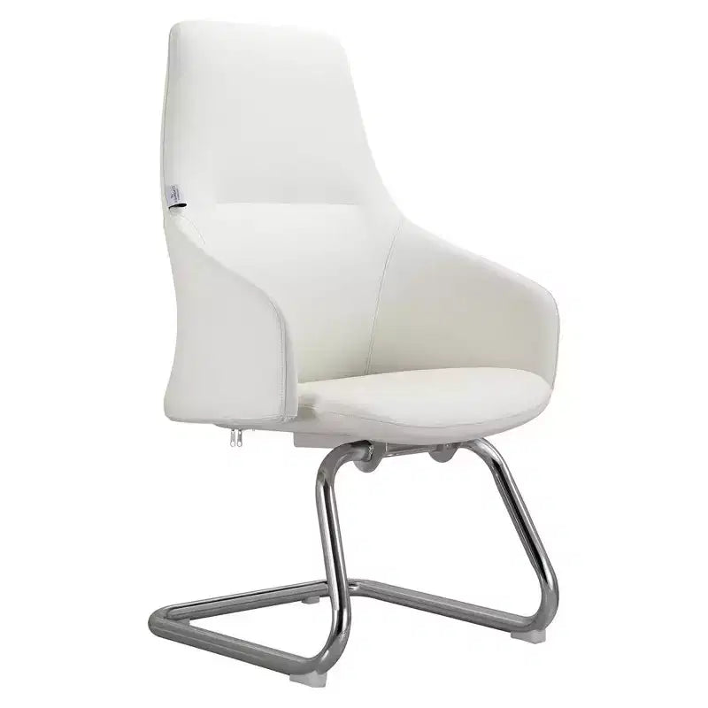 Sedia da ufficio moderna in similpelle con base a slitta in ferro – Sedia ergonomica da scrivania e per ospiti