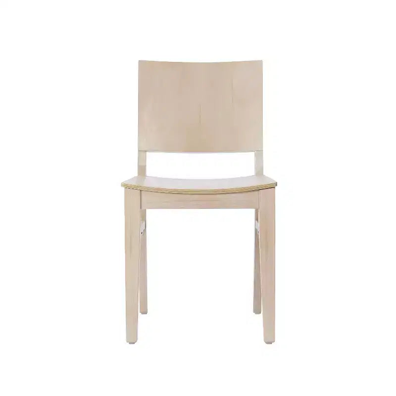 Sedie da pranzo in faggio massiccio di grado commerciale con schienali curvi – Set di 2