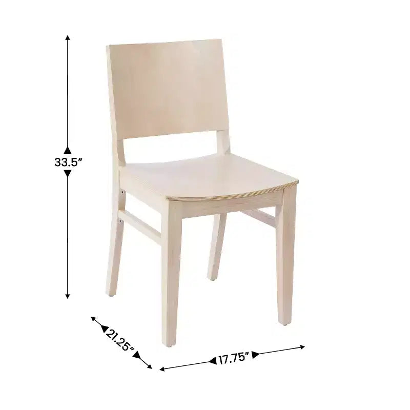 Sedie da pranzo in faggio massiccio di grado commerciale con schienali curvi – Set di 2
