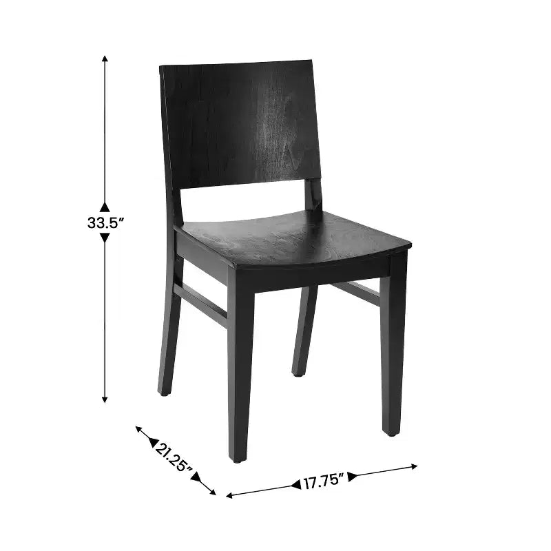 Sedie da pranzo in faggio massiccio di grado commerciale con schienali curvi – Set di 2