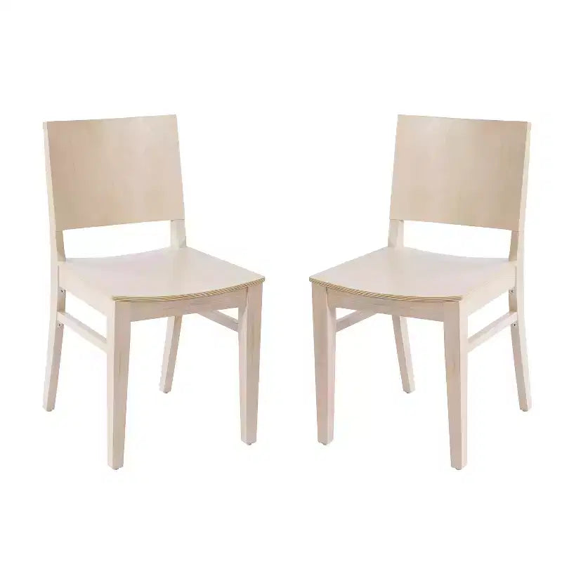 Sedie da pranzo in faggio massiccio di grado commerciale con schienali curvi – Set di 2