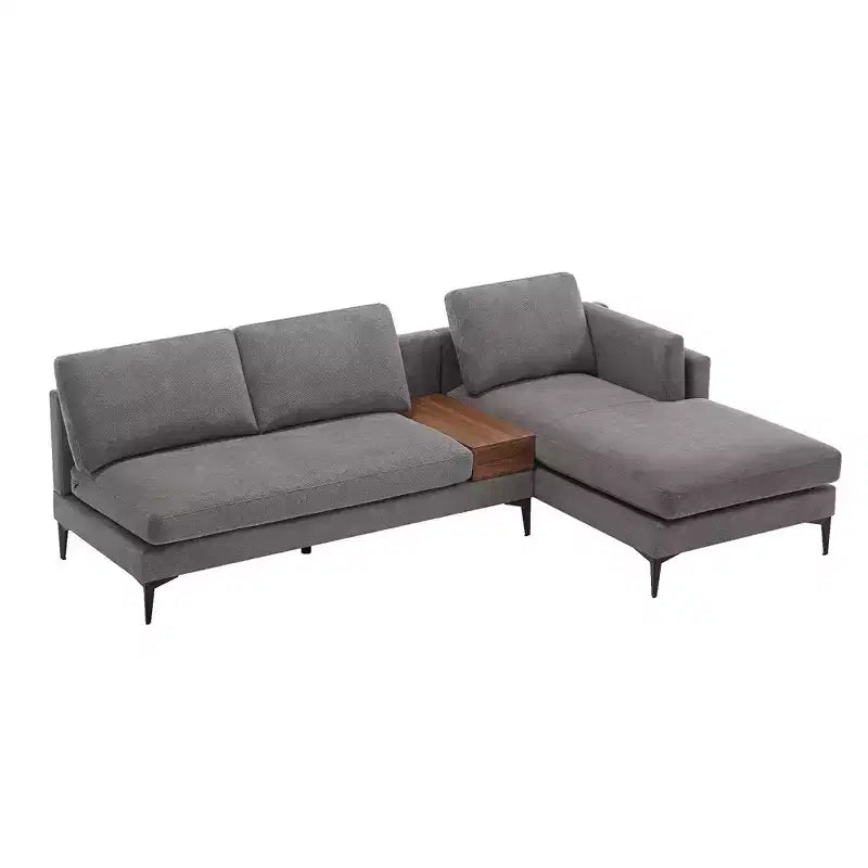 Divano componibile minimale a 3 posti con chaise longue reversibile a L – Lino