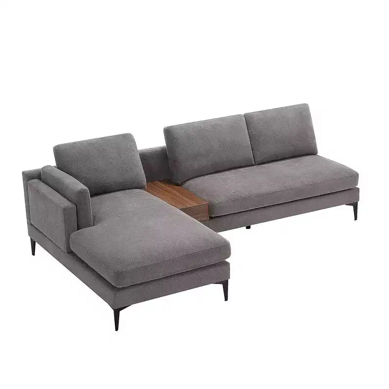 Divano componibile minimale a 3 posti con chaise longue reversibile a L – Lino