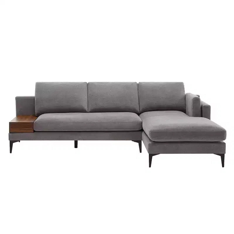 Divano componibile minimale a 3 posti con chaise longue reversibile a L – Lino