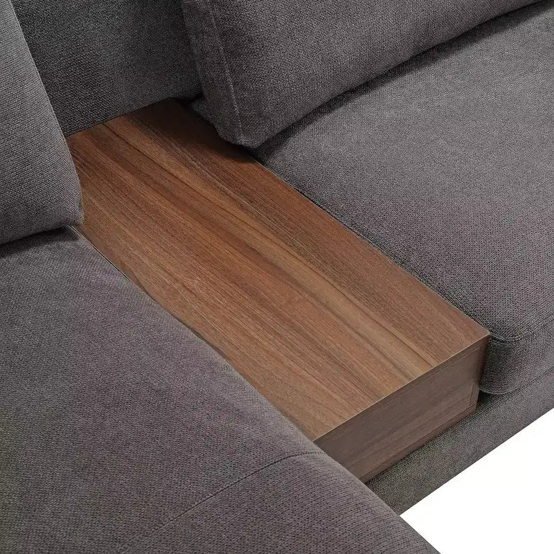 Divano componibile minimale a 3 posti con chaise longue reversibile a L – Lino