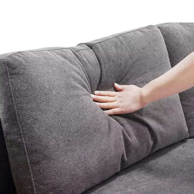 Divano componibile minimale a 3 posti con chaise longue reversibile a L – Lino