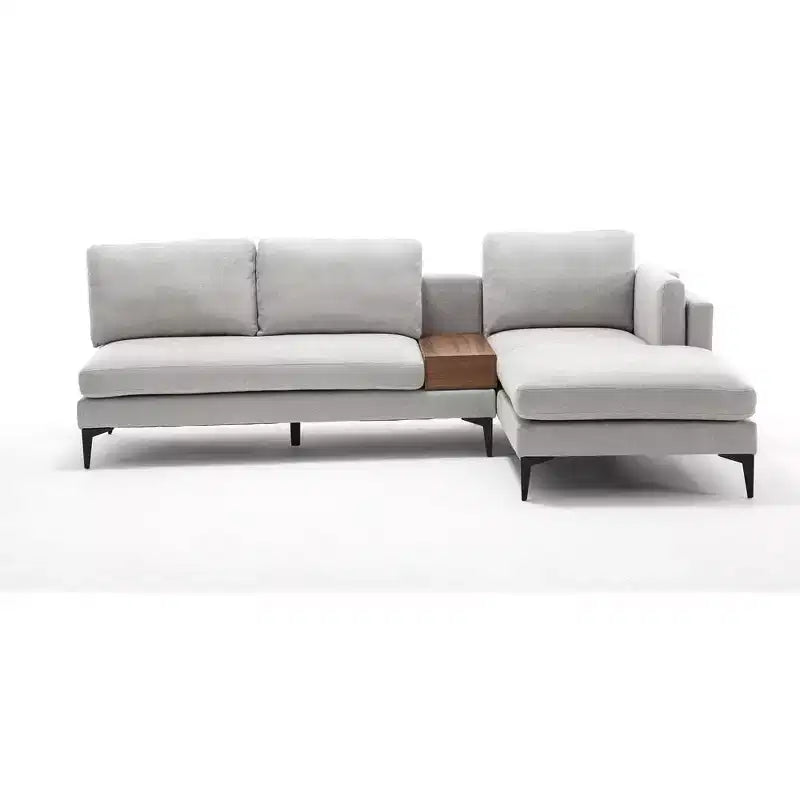 Divano componibile minimale a 3 posti con chaise longue reversibile a L – Lino
