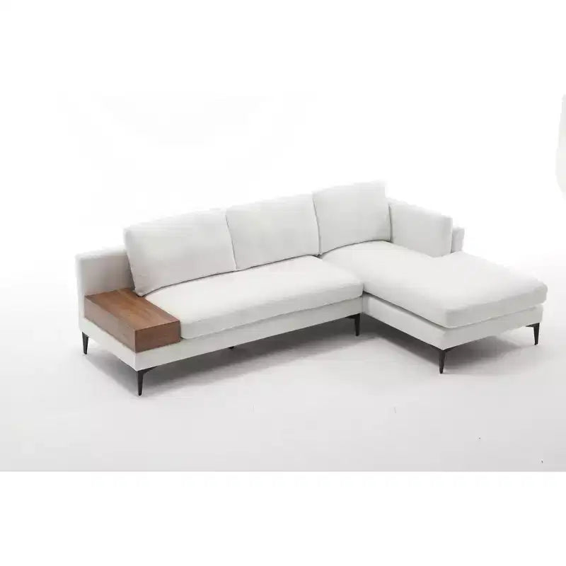 Divano componibile minimale a 3 posti con chaise longue reversibile a L – Lino