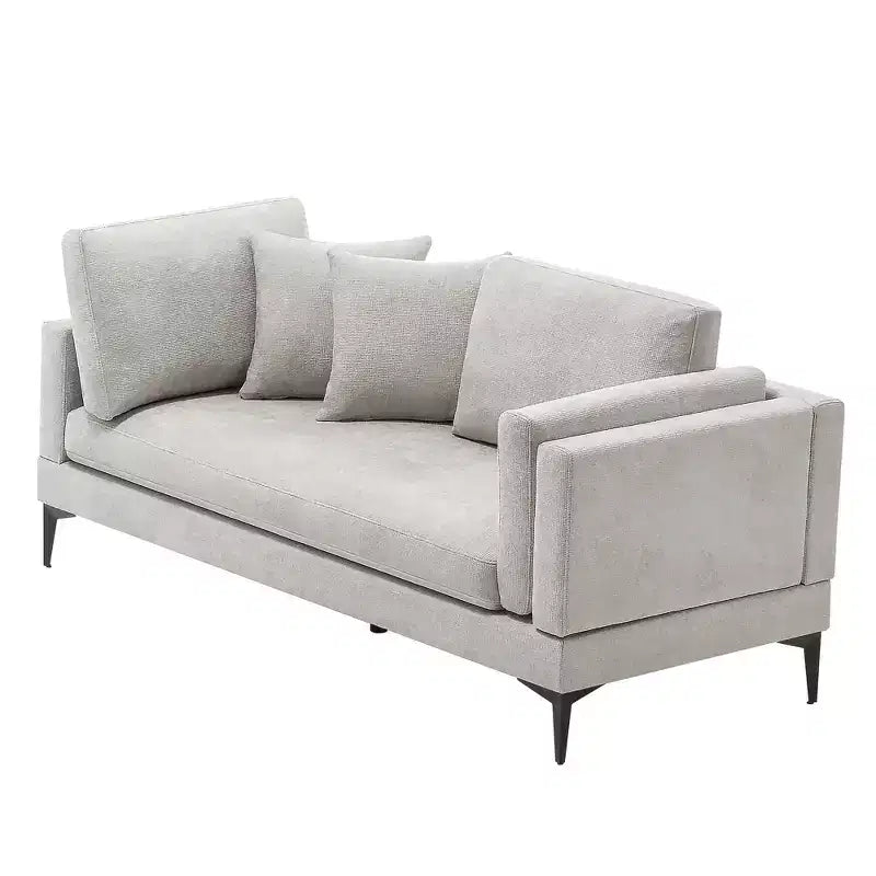 Divano componibile minimale a 3 posti con chaise longue reversibile a L – Lino