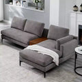 Divano componibile minimale a 3 posti con chaise longue reversibile a L – Lino