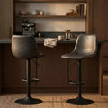 LeisureMod Tilbury Modern Adjustable Bar Stool Set of 2 with Footrest and Swivel, Counter Height Chairs for Kitchen Island, Breakfast Bar, or Home Bar