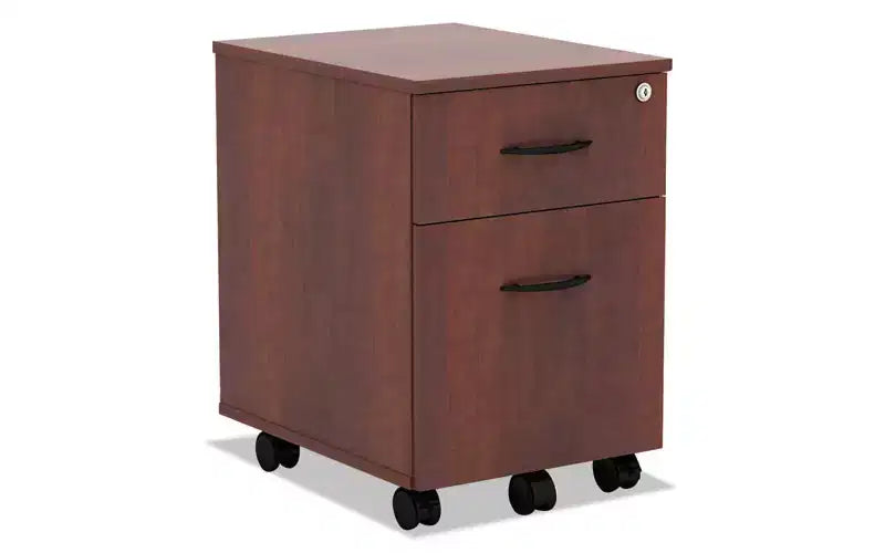 Alera Alera Valencia Series Mobile Pedestal, Left/Right, 2-Drawers: Box/File, Legal/Letter, Medium Cherry, 15.88 x 19.13 x 22.88