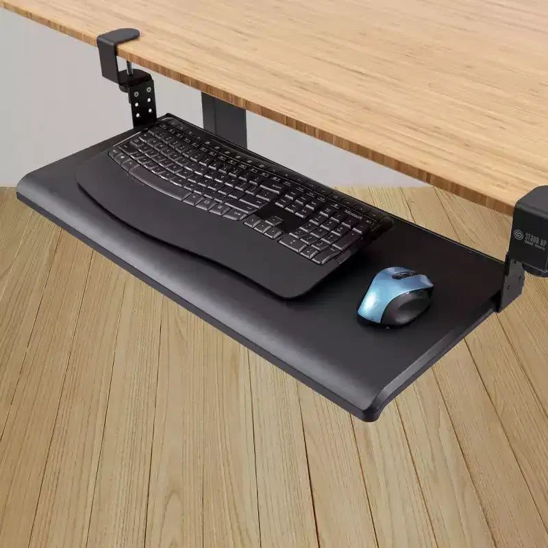 Ampio Vassoio Tastiera Retrattile Regolabile con Morsetto – Per Scrivanie con Spessore Fino a 3,8 cm