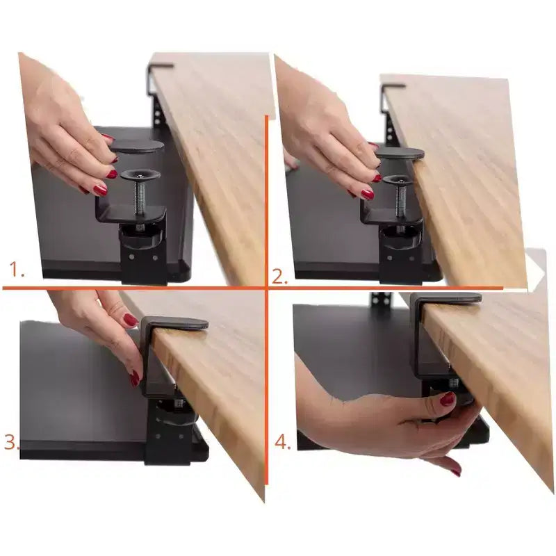 Ampio Vassoio Tastiera Retrattile Regolabile con Morsetto – Per Scrivanie con Spessore Fino a 3,8 cm