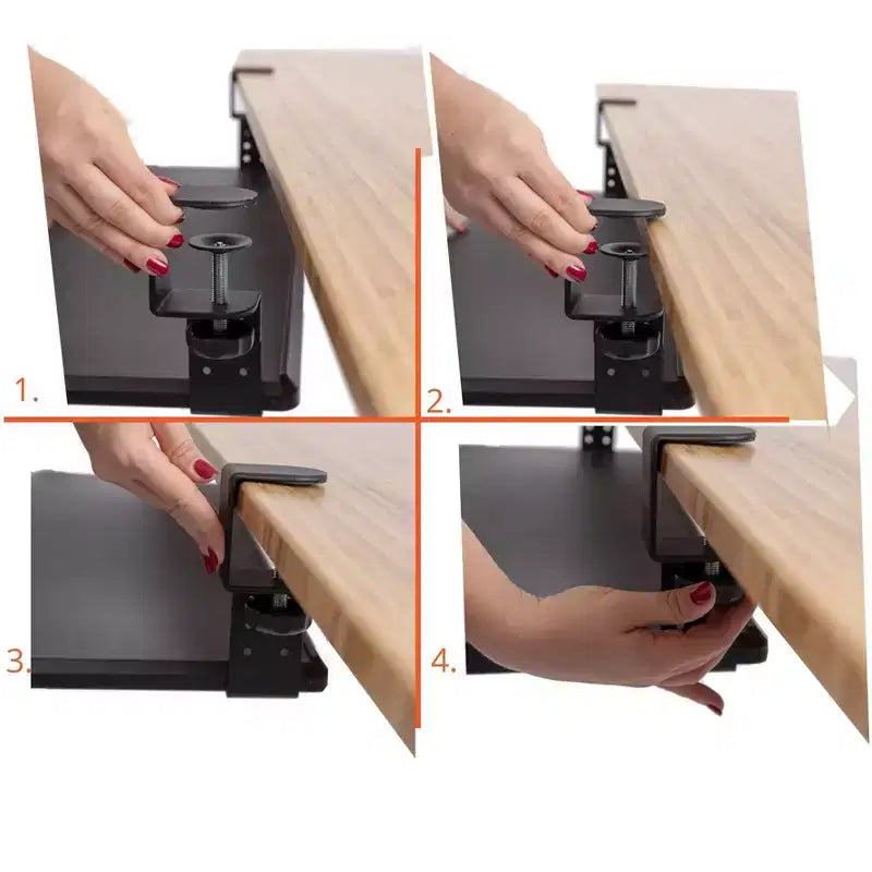 Ampio Vassoio Tastiera Retrattile Regolabile con Morsetto – Per Scrivanie con Spessore Fino a 3,8 cm