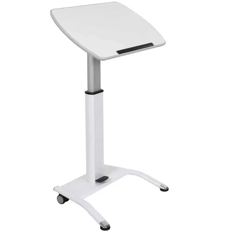 Leggio/Podio portatile inclinabile, regolabile in altezza e pneumatico, con ruote – Bianco, 25,5" di larghezza