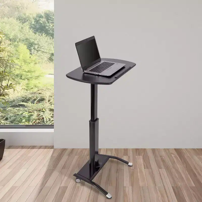 Leggio/Podio portatile inclinabile, regolabile in altezza e pneumatico, con ruote – Bianco, 25,5" di larghezza