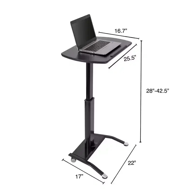 Leggio/Podio portatile inclinabile, regolabile in altezza e pneumatico, con ruote – Bianco, 25,5" di larghezza
