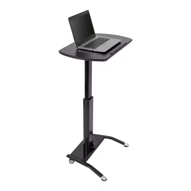Stand Up Desk Store Pneumatic Adjustable Height Tilting Laptop Lectern Speakers Podium (White, 25.5 Wide)