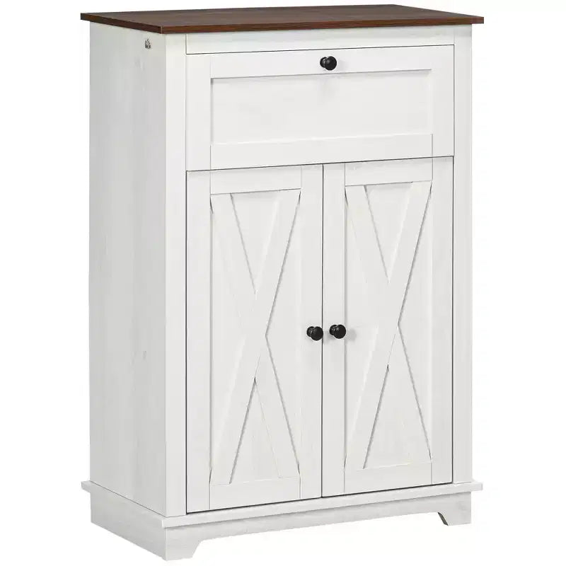 Credenza in stile rustico con ante, cassetto e ripiano regolabile