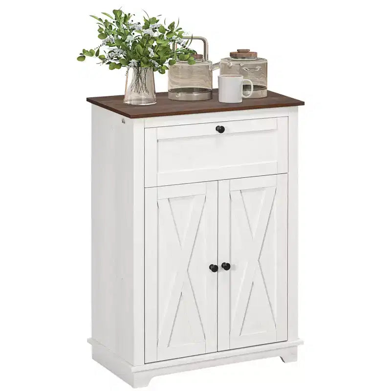 Credenza in stile rustico con ante, cassetto e ripiano regolabile