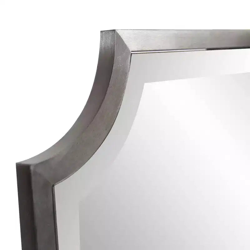 Specchio da parete rettangolare a scudo con cornice in acciaio inossidabile 36x24