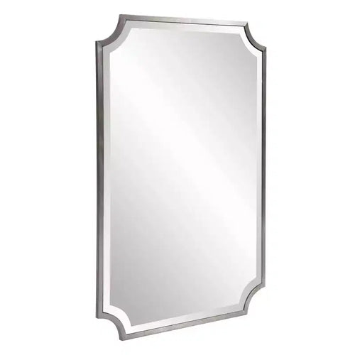 Specchio da parete rettangolare a scudo con cornice in acciaio inossidabile 36x24