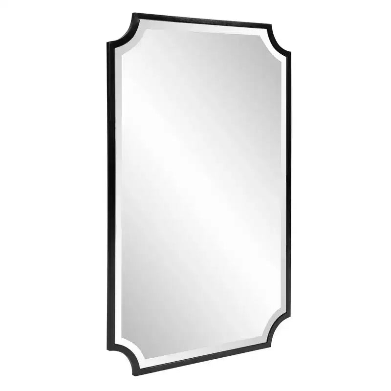 Specchio da parete rettangolare a scudo con cornice in acciaio inossidabile 36x24