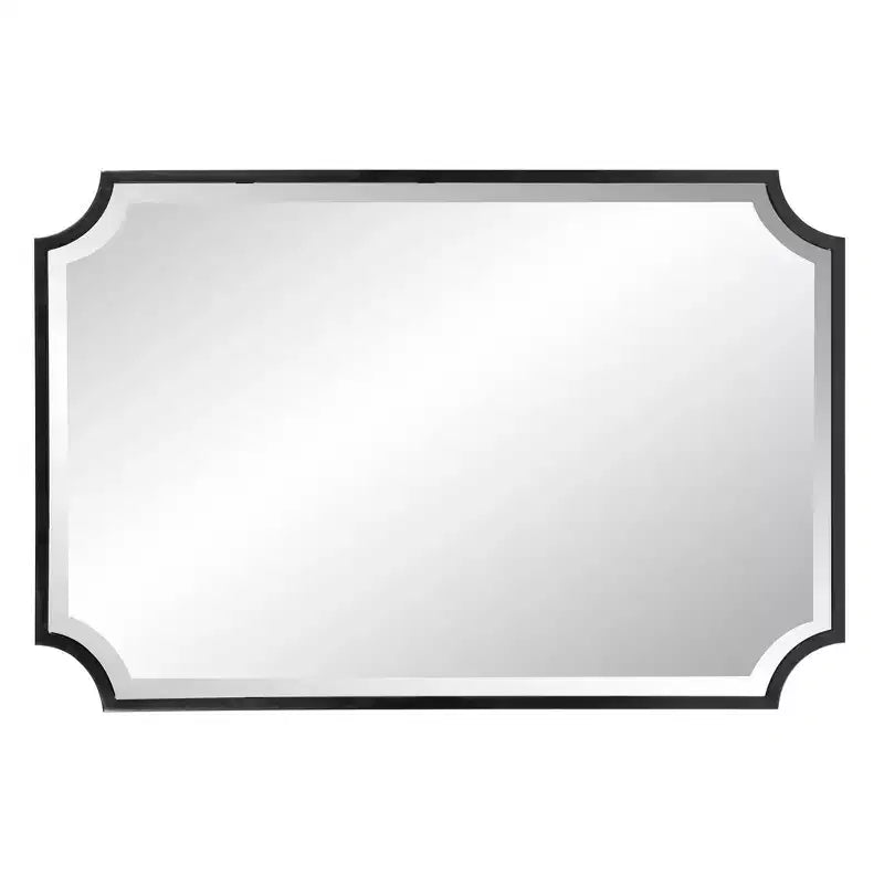 Specchio da parete rettangolare a scudo con cornice in acciaio inossidabile 36x24